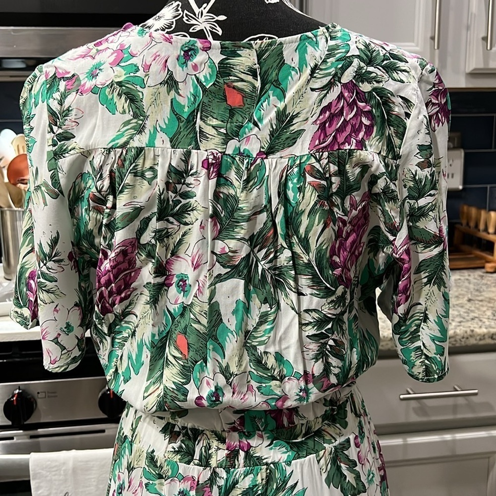 Sunday Mi Amor Tropical Floral Maxi Dress Small Boho Resort Rayon - Picture 4 of 13